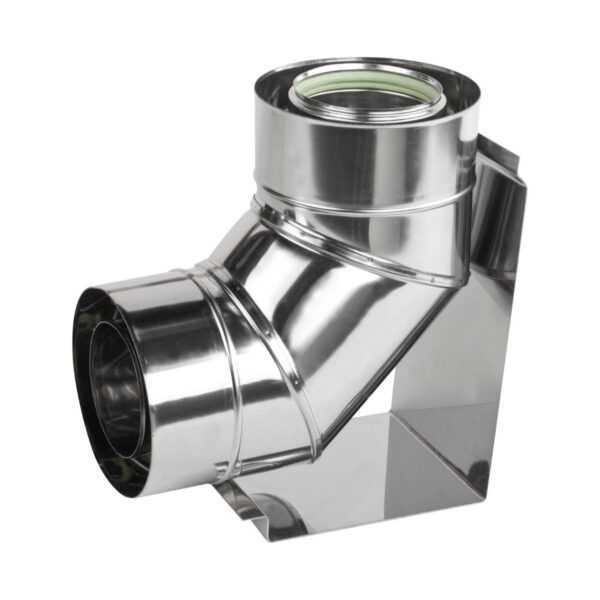 KOLANO 90° Z PODSTAWĄ TURBO KWASOODPORNE FI 80/125 MM