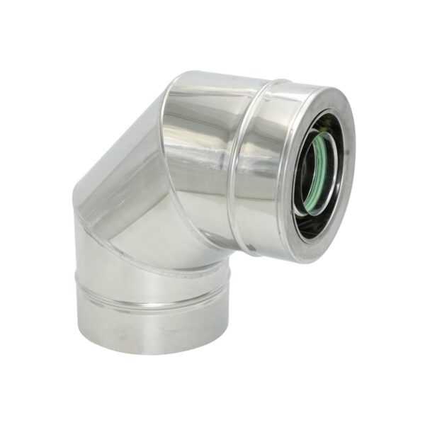 KOLANO 90° TURBO KWASOODPORNE DWUŚCIENNE IZOLOWANE FI 100/150/220 MM