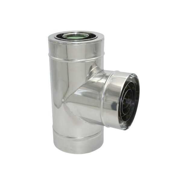 TRÓJNIK 90° TURBO KWASOODPORNY DWUŚCIENNY IZOLOWANY FI 80/125/180 MM