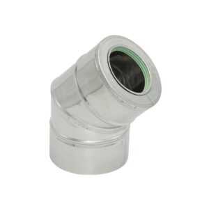 KOLANO 45° TURBO KWASOODPORNE JEDNOŚCIENNE IZOLOWANE FI 80/125 MM