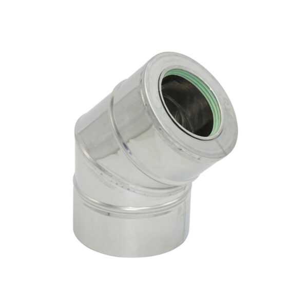 KOLANO 45° TURBO KWASOODPORNE JEDNOŚCIENNE IZOLOWANE FI 60/100 MM