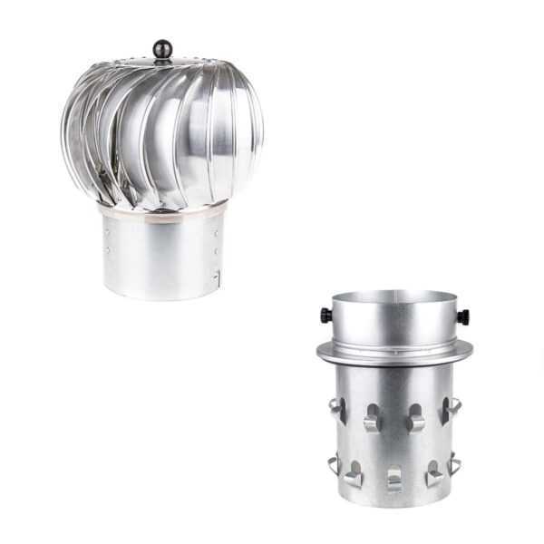 NASADA OBROTOWA KULISTA FI 150 MM ALUMINIOWA - Z PRZEJŚCIEM W KOMIN CERAMICZNY