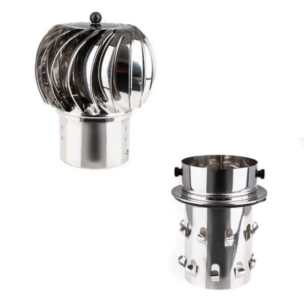 NASADA OBROTOWA KULISTA FI 150 MM KWASOODPORNA - Z PRZEJŚCIEM W KOMIN CERAMICZNY