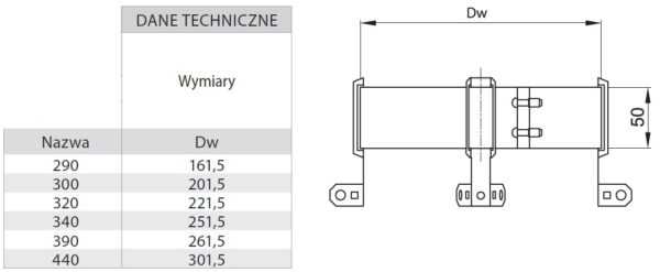OBEJMA DO ODCIĄGU ŻAROODPORNA FI 160/300 MM