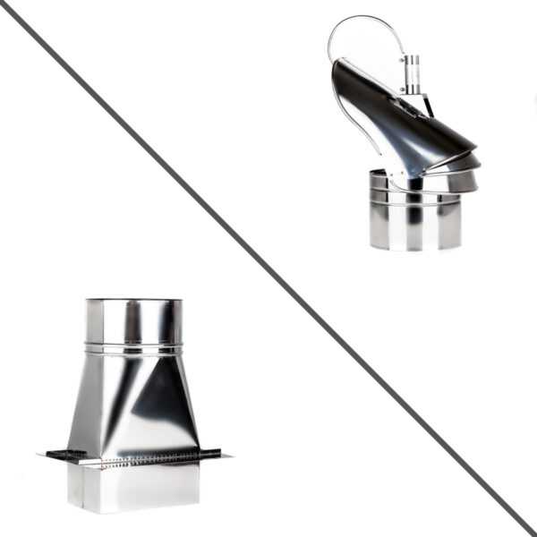 STRAŻAK KOMINOWY Z ŁOŻYSKIEM KWASOODPORNY FI 200 MM Z PRZEJŚCIEM 120x220 MM