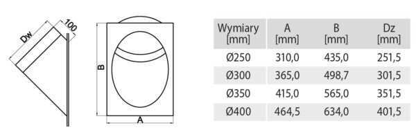 KRÓCIEC KOŃCOWY Z RAMKĄ - ZSYP NA PRANIE FI 400 MM