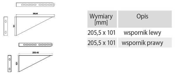 WSPORNIK MONTAŻOWY - ZSYP NA PRANIE 250x250 MM