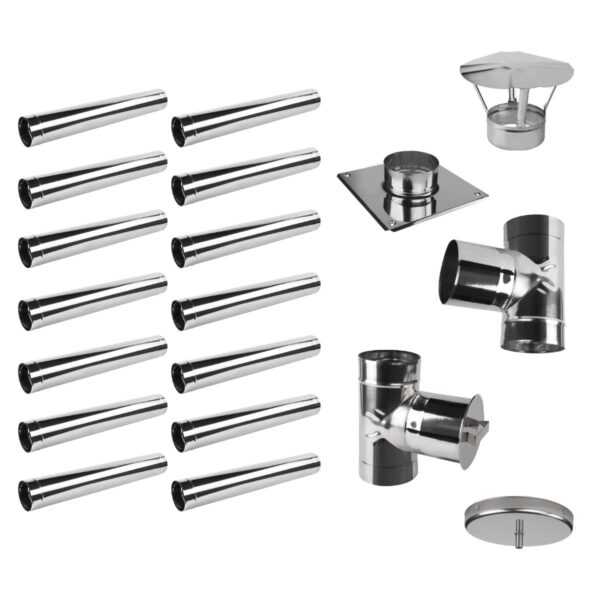 KOMPLETNY WKŁAD KOMINOWY KWASOODPORNY FI 80 MM / 14 MB