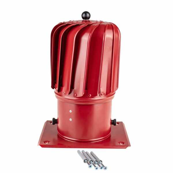 NASADA OBROTOWA PODŁUŻNA FI 150 MM CZERWONA - Z PODSTAWĄ - RAL 3011 (PÓŁMAT)