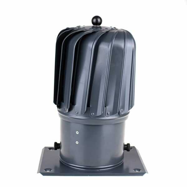 NASADA OBROTOWA PODŁUŻNA FI 150 MM ANTRACYTOWA - Z PODSTAWĄ - RAL 7016 (PÓŁMAT)