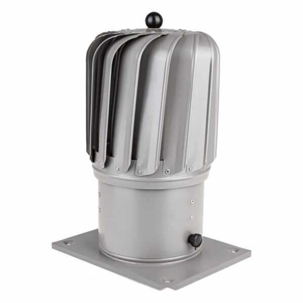 NASADA OBROTOWA PODŁUŻNA FI 150 MM SZARA - Z PODSTAWĄ - RAL 9007 (PÓŁMAT)