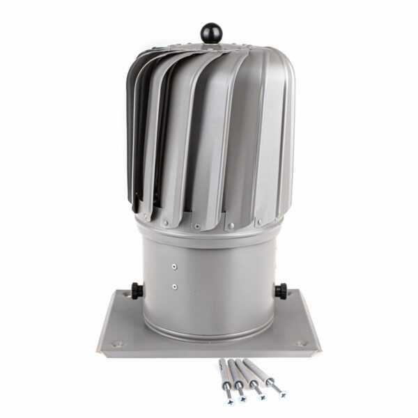 NASADA OBROTOWA PODŁUŻNA FI 150 MM SZARA - Z PODSTAWĄ - RAL 9007 (PÓŁMAT)