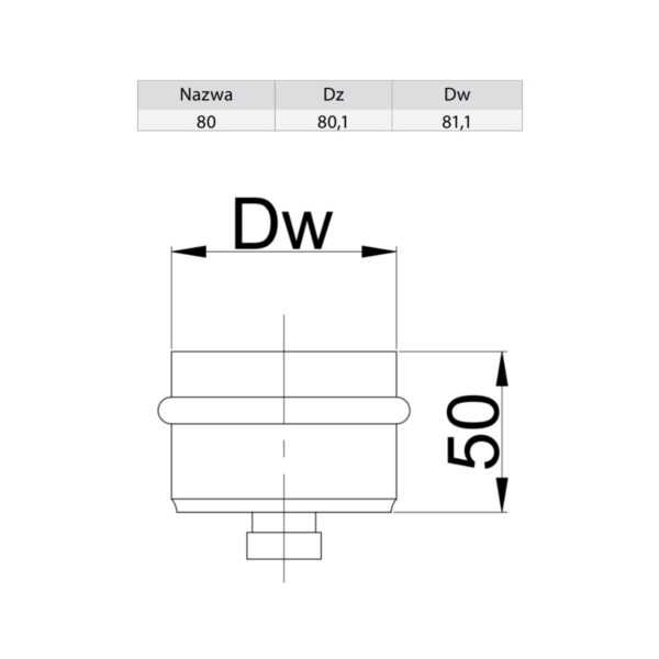 ODSKRAPLACZ CZARNY FI 80 MM Z USZCZELKĄ - PELLET