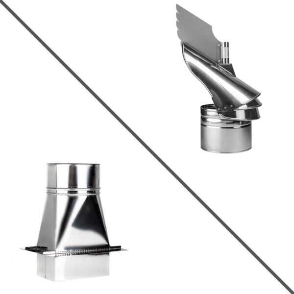 STRAŻAK KOMINOWY Z ŁOŻYSKIEM KWASOODPORNY FI 200 MM Z PRZEJŚCIEM 140x220 MM, GR. 1,0 MM