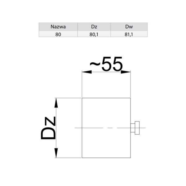 ZAŚLEPKA CZARNA FI 80 MM - PELLET