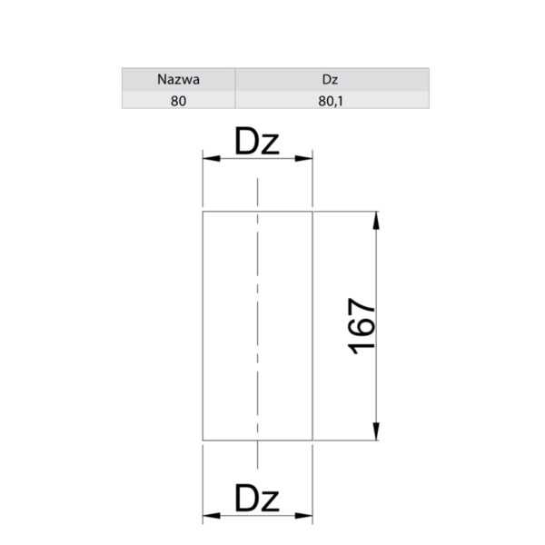 ZŁĄCZKA DWUNYPLOWA CZARNA FI 80 MM - PELLET