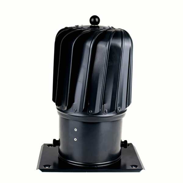 NASADA OBROTOWA PODŁUŻNA FI 150 MM CZARNA - Z PODSTAWĄ - RAL 9005 (PÓŁMAT)