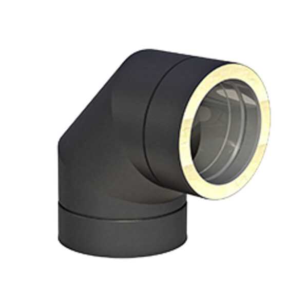 KOLANO 87° MM CZARNE IZOLOWANE BLACK DESIGN FI 130/180 MM