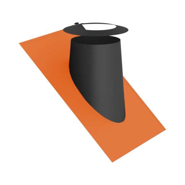 PRZEJŚCIE DACHOWE 36-45° CZARNE Z PŁYTĄ CEGLANĄ DO RUR IZOLOWANYCH BLACK DESIGN FI 130/180 MM