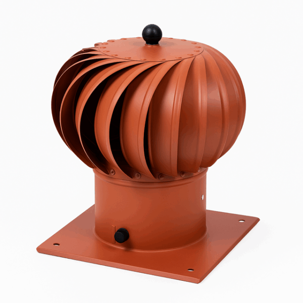 NASADA OBROTOWA KULISTA FI 150 MM BRĄZOWA - Z PODSTAWĄ - RAL 8004 (PÓŁMAT)