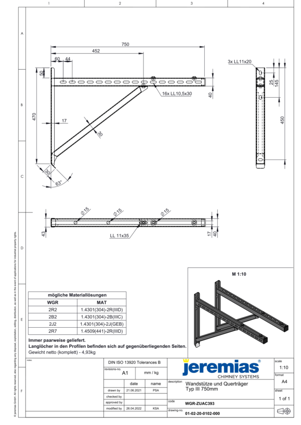 WSPORNIK 750 MM CZARNY BLACK DESIGN