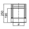 RURA KOMINOWA 250 MM CZARNA IZOLOWANA BLACK DESIGN FI 130/180 MM - 2
