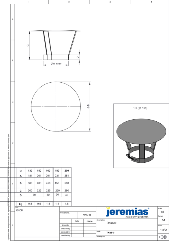 DASZEK DW ECO 304 - DREWNO, PELLET - FI 180/230 MM