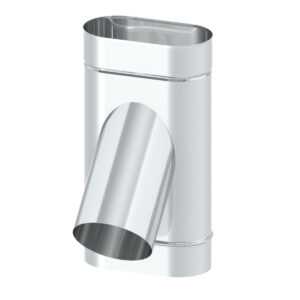 TRÓJNIK 45° ŻAROODPORNY OVAL PREMIUM 110/220 MM Z KRÓĆCEM FI 180 MM PO SZERSZEJ STRONIETRÓJNIK 45° ŻAROODPORNY OVAL PREMIUM 110/220 MM Z KRÓĆCEM FI 180 MM PO SZERSZEJ STRONIE