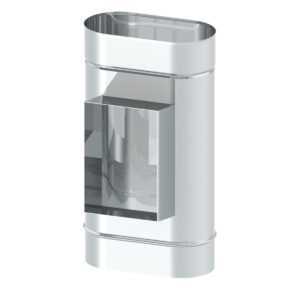 WYCZYSTKA 210x140 MM Z KRÓĆCEM Z WYJŚCIEM PO SZEROKIEJ STRONIE ŻAROODPORNA OVAL PREMIUM 100/180 MMWYCZYSTKA 210x140 MM Z KRÓĆCEM Z WYJŚCIEM PO SZEROKIEJ STRONIE ŻAROODPORNA OVAL PREMIUM 100/180 MM