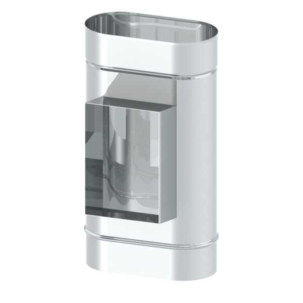 WYCZYSTKA 210x140 MM Z KRÓĆCEM Z WYJŚCIEM PO SZEROKIEJ STRONIE ŻAROODPORNA OVAL PREMIUM 100/193 MM