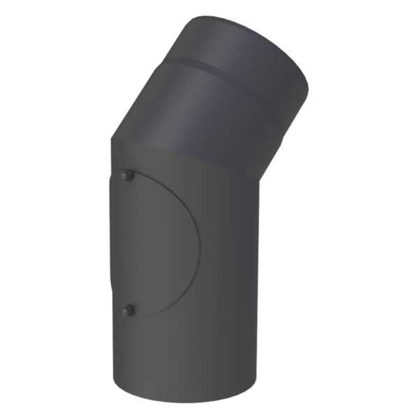 KOLANO 45° CZARNE Z WYCZYSTKĄ FI 200 MM