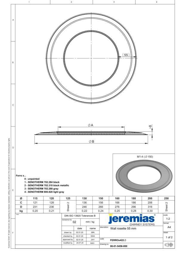 ROZETA ŚCIENNA 55 MM CZARNA FI 120 MM