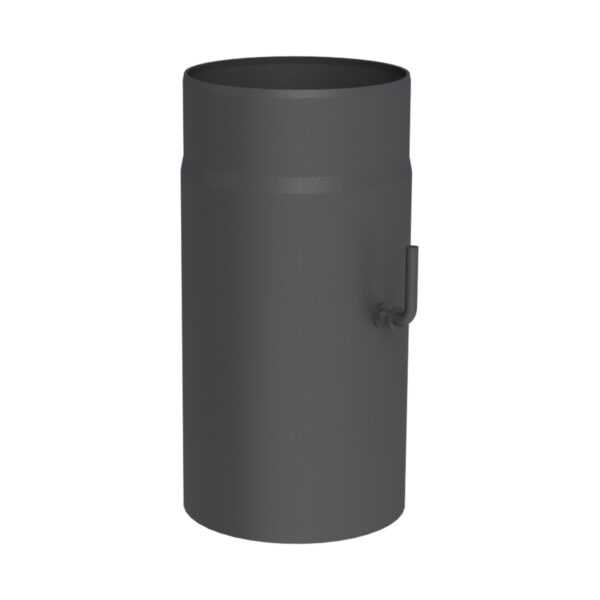 RURA PRZEDŁUŻAJĄCA 300 MM CZARNA FI 150 MM Z KLAPĄ SPALINOWĄ