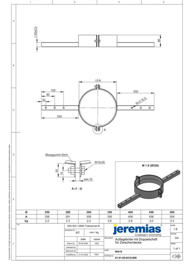 WSPORNIK STROPOWY KROKWIOWY - SERIA PRESTIGE FI 300 MM