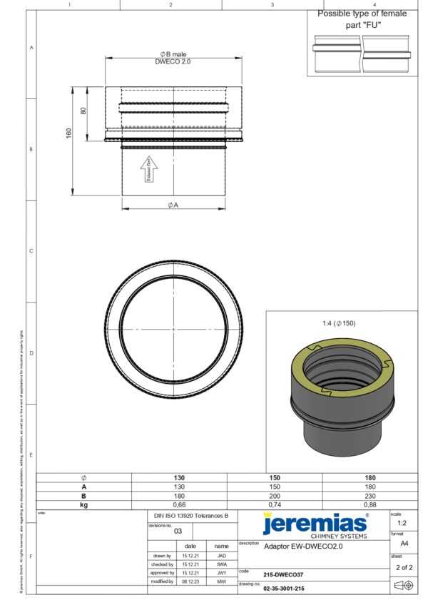 PRZEJŚCIE IZOLOWANE/JEDNOŚCIENNE CZARNE BLACK DESIGN FI 130/180 MM